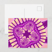 Carte Postale Pêche colorée et fractale violette (Devant / Derrière)