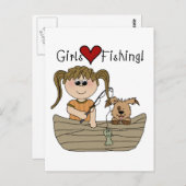 Carte Postale Pêche d'amour de filles (Devant / Derrière)