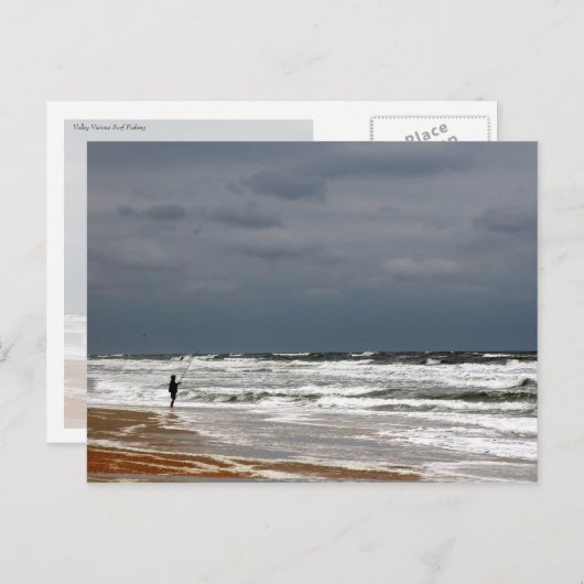 Carte Postale Pêche dans les vagues (Devant / Derrière)