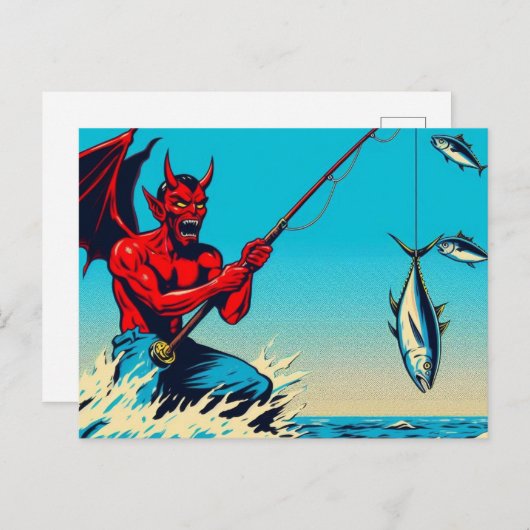 Carte Postale Pêche diabolique au thon (Devant / Derrière)