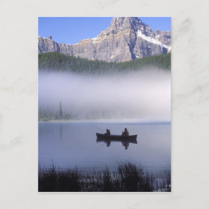 Carte Postale Pêche en canot Lac Waterfowl, Banff National