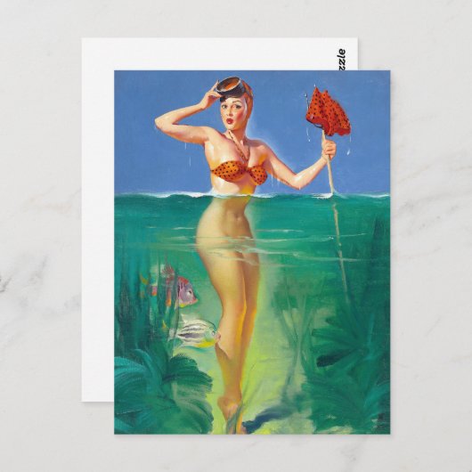 Carte Postale Pêche en haut (Devant / Derrière)