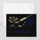 Carte Postale Pêche heureuse (Devant / Derrière)
