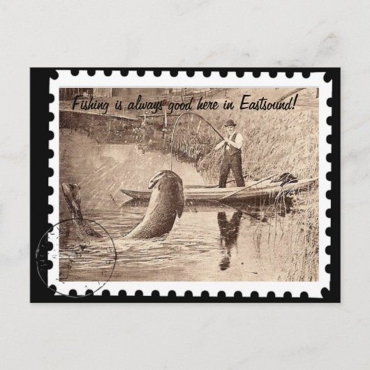 Carte Postale Pêche ici dans Eastsound (Devant)