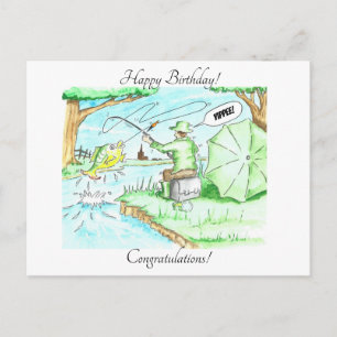 Carte Postale Pêche - La Grande ! Yippee !