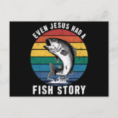 Carte Postale Pêche Même Jésus avait une histoire de poisson Bas (Devant)