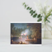 Carte Postale Pêche par Torchlight. (Debout devant)