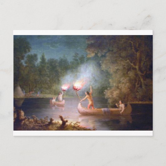 Carte Postale Pêche par Torchlight. (Devant)