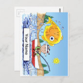 Carte Postale Pêche, Pêcheur - Dessin personnalisé (Devant / Derrière)