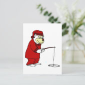 Carte Postale Pêche sur glace à l'ours polaire (Debout devant)