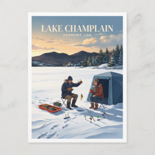 Carte Postale Pêche sur glace au lac Champlain, Vermont Colchest
