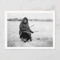 Pêche sur glace eskimo à Nome, Alaska Photographie