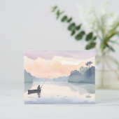 Carte Postale Pêche terminée | Aquarelle du lac Airy paisible (Debout devant)