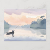 Carte Postale Pêche terminée | Aquarelle du lac Airy paisible (Devant)