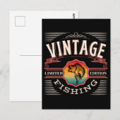 CARTE POSTALE PÊCHE VINTAGE ÉDITION LIMITÉE (Devant / Derrière)