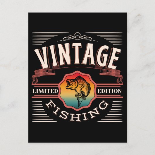 CARTE POSTALE PÊCHE VINTAGE ÉDITION LIMITÉE (Devant)