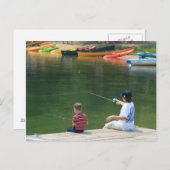 Carte postale "Pêcher au lac" (Devant / Derrière)