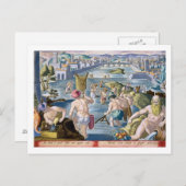 Carte Postale Pêcher dans les eaux peu profondes en utilisant de (Devant / Derrière)