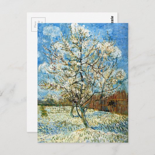 Carte Postale Pêcher les arbres en fleurs Vincent Van Gogh (Devant / Derrière)