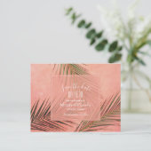 Carte Postale Pêcher Palm Tree Beach Mariage Sauvez les dates (Debout devant)