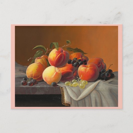 Carte Postale Pêches, raisins et pommes (Devant)