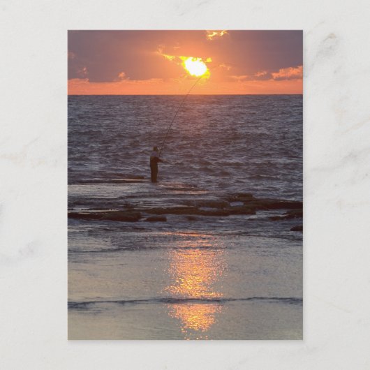 Carte Postale Pêcheur à Byblos au coucher du soleil, Liban (Devant)