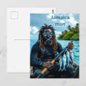 Carte Postale pêcheur à la lance jamaïcain (Devant / Derrière)