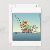 Carte Postale Pêcheur accro (Devant / Derrière)