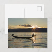 Carte Postale Pêcheur au coucher du soleil (Devant / Derrière)