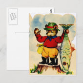 Carte Postale Pêcheur avec son Catch of the Day (Devant / Derrière)