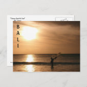 Carte Postale Pêcheur contre le coucher du soleil (Devant / Derrière)