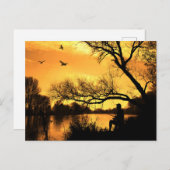 Carte Postale Pêcheur couchant (Devant / Derrière)