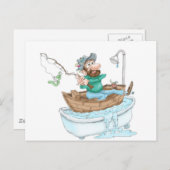 Carte Postale Pêcheur dans une baignoire (Devant / Derrière)