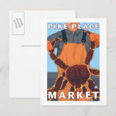 Carte Postale Pêcheur de crabe du roi - Marché Pike Place, Seatt (Devant / Derrière)
