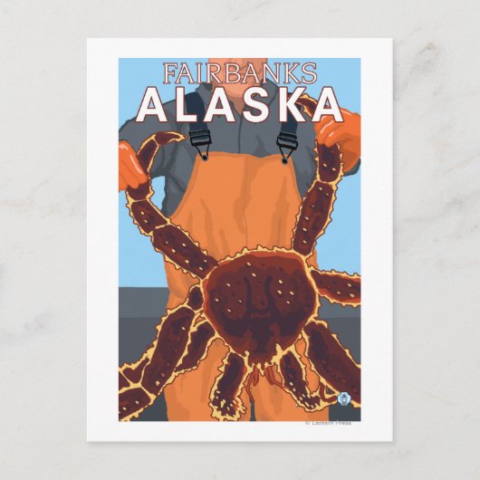 Carte Postale Pêcheur de crabe royal - Fairbanks, Alaska (Devant)