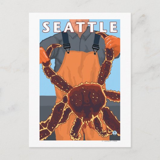 Carte Postale Pêcheur de crabe royal - Seattle, Washington (Devant)