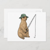 Carte Postale Pêcheur de suricate canne à pêche (Devant / Derrière)