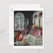 Carte Postale Pêcheur donnant l'anneau au chien de Venise (Devant / Derrière)