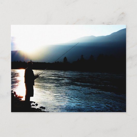 Carte Postale Pêcheur en soirée (Devant)