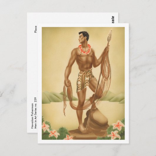 Carte Postale Pêcheur hawaïen (Devant / Derrière)