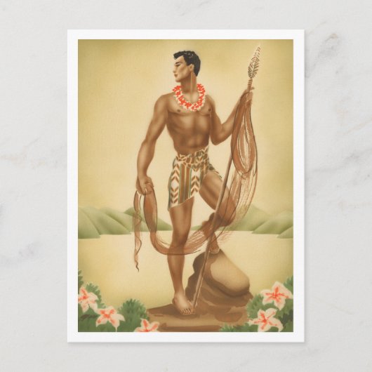 Carte Postale Pêcheur hawaïen (Devant)