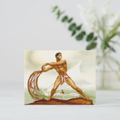 Carte Postale Pêcheur Hawaiian Net (Debout devant)