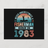 Carte Postale Pêcheur né en 1983 Cadeau d'anniversaire 40 ans (Devant)