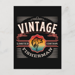 CARTE POSTALE PÊCHEUR VINTAGE ÉDITION LIMITÉE