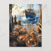 Carte Postale Pêcheurs à la Twilight ramassant des crabes (Devant)