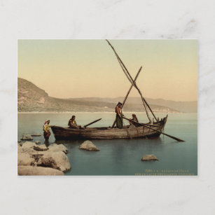 Carte Postale Pêcheurs dans la mer de Galilée - Vieux tirage