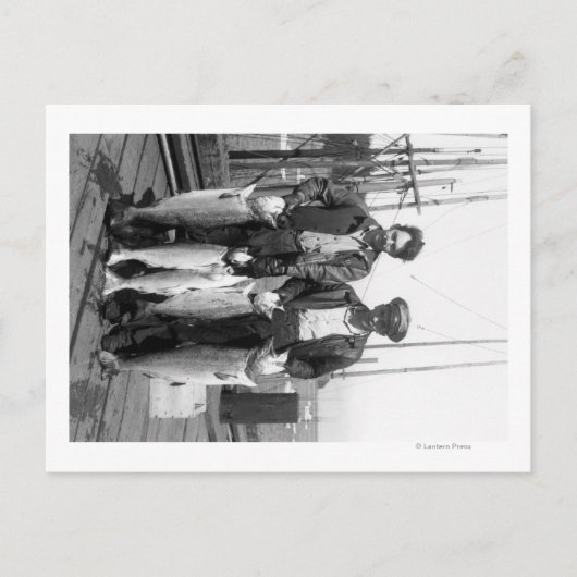 Carte Postale Pêcheurs et Saumons sur les quais, Washington (Devant)