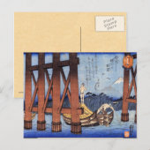 Carte Postale Pêcheurs japonais vintages sur l'eau (Devant / Derrière)