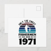 Carte Postale Pêcheurs nés en 1971 50e anniversaire Cadeaux de p (Devant / Derrière)