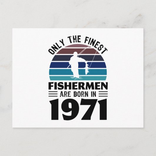 Carte Postale Pêcheurs nés en 1971 50e anniversaire Cadeaux de p (Devant)